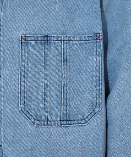 KRIFF MAYER（クリフメイヤー）の「KRIFF MAYER colorless coveralls / ノーカラーカバーオール unisex（デニムジャケット・メンズ・ダークブルー/ライトブルー・XL/L/M）」の10枚目の写真