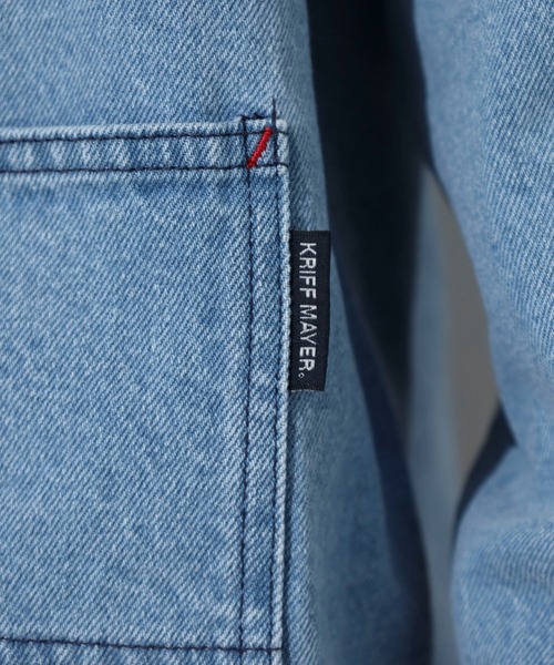 KRIFF MAYER（クリフメイヤー）の「KRIFF MAYER colorless coveralls / ノーカラーカバーオール unisex（デニムジャケット・メンズ・ダークブルー/ライトブルー・XL/L/M）」の12枚目の写真