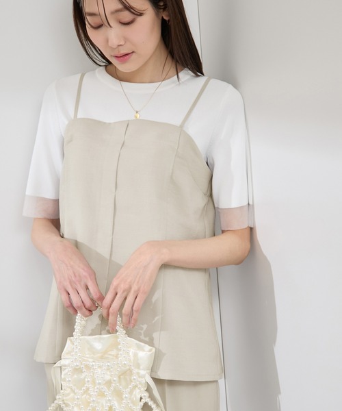 ROPE' PICNIC（ロペピクニック）の「【吸水速乾・防シワ】エフォートレスリラックスビスチェ（キャミソール・レディース・ベージュ/チャコールグレー/ライトグレー・38）」の19枚目の写真