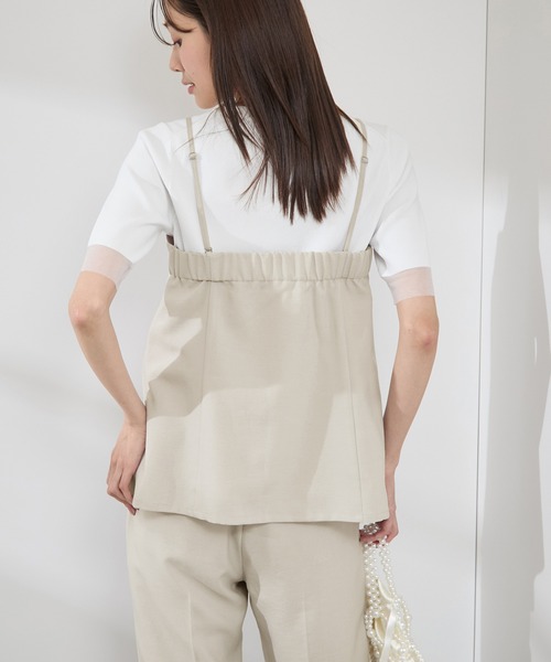 ROPE' PICNIC（ロペピクニック）の「【吸水速乾・防シワ】エフォートレスリラックスビスチェ（キャミソール・レディース・ベージュ/チャコールグレー/ライトグレー・38）」の20枚目の写真