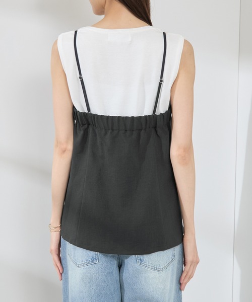 ROPE' PICNIC（ロペピクニック）の「【吸水速乾・防シワ】エフォートレスリラックスビスチェ（キャミソール・レディース・ベージュ/チャコールグレー/ライトグレー・38）」の16枚目の写真