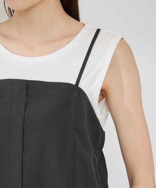 ROPE' PICNIC（ロペピクニック）の「【吸水速乾・防シワ】エフォートレスリラックスビスチェ（キャミソール・レディース・ベージュ/チャコールグレー/ライトグレー・38）」の7枚目の写真