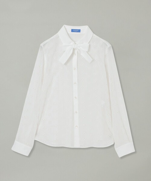 BLUE LABEL CRESTBRIDGE（ブルーレーベルクレストブリッジ）の「エンブロイダリーシフォンブラウス（シャツ/ブラウス・レディース・ブラック/オフホワイト・36/38）」の6枚目の写真