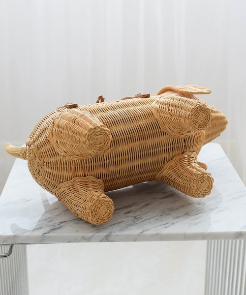 utatane（ウタタネ）の「かごバッグ ラタンウィッカー ビーグル 牛革ハンドル（かごバッグ・レディース・ナチュラル・FREE）」の5枚目の写真