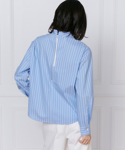 INED(イネド)の「プリーツカラーブラウス(シャツ/ブラウス・レディース・オフホワイト/ストライプ・7号/9号)」の17枚目の写真