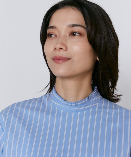 INED(イネド)の「プリーツカラーブラウス(シャツ/ブラウス・レディース・オフホワイト/ストライプ・7号/9号)」の18枚目の写真