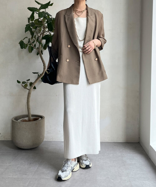 DouDou（ドゥドゥ）の「リブニットタイトスカート（スカート・レディース・オレンジ/アイボリー/グレイッシュベージュ/ブラック・FREE）」の10枚目の写真