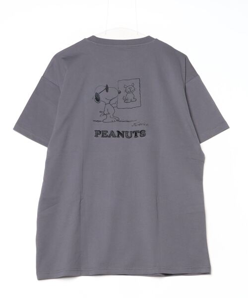 PEANUTS（ピーナッツ）の「ピーナッツ  UVコットングラフィックTシャツ JOE COOL（Tシャツ/カットソー・レディース・チャコールグレー/ホワイト/ブラック・S/M/L/XL）」の4枚目の写真