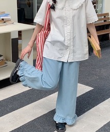 裾フリルデニム