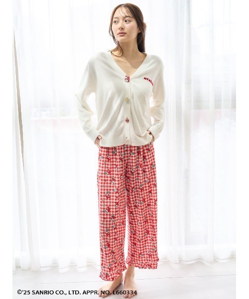 m*o様 MY MELODY 接触冷感　総柄ロングパンツ MY MELODY】【接触冷感】総柄ロングパンツ