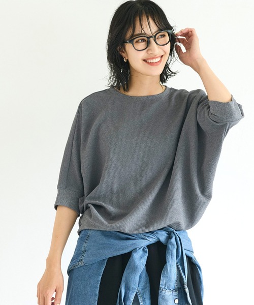 coca(coca)(コカ)の「エンボスドルマントップス(Tシャツ/カットソー・レディース・ライトベージュ/ブラック/ライトグレー/ブラウン・S/M/L/XL)」の22枚目の写真
