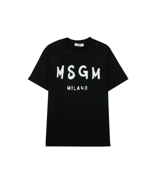 MSGM ブラック Tシャツ ロゴプリント MSGM ロゴプリント 黒 Tシャツ