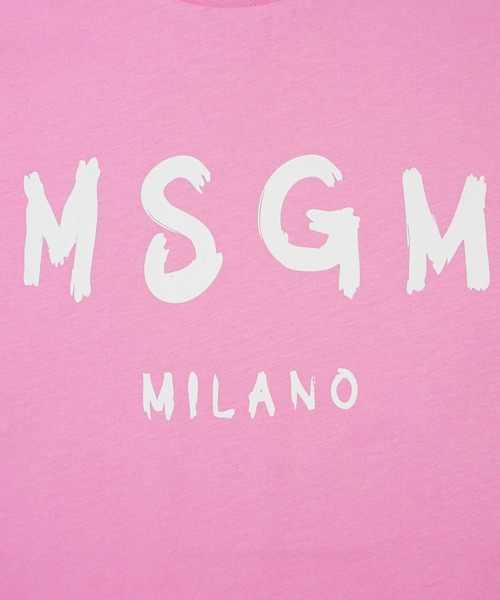 MSGM KIDS（エムエスジーエムキッズ）の「MSGM KIDS ブラッシュロゴTシャツ（Tシャツ/カットソー・キッズ・ベージュ/ブラック×ピンク/ターコイズブルー/ホワイト/ピンク/ブラック・12/14/10/4/8）」の16枚目の写真