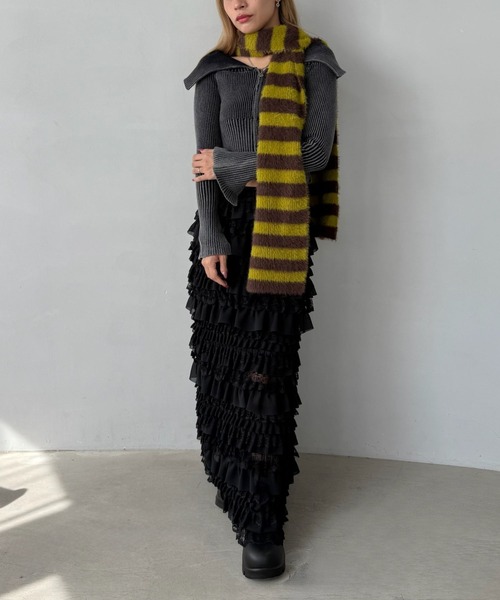 SANSeLF（サンセルフ）の「【SANSeLF】 オフショルダー ニットトップス ジップアップ スリットスリーブ sanw25a028（その他トップス・レディース・ブラウン/カーキ/ブラック・FREE）」の15枚目の写真