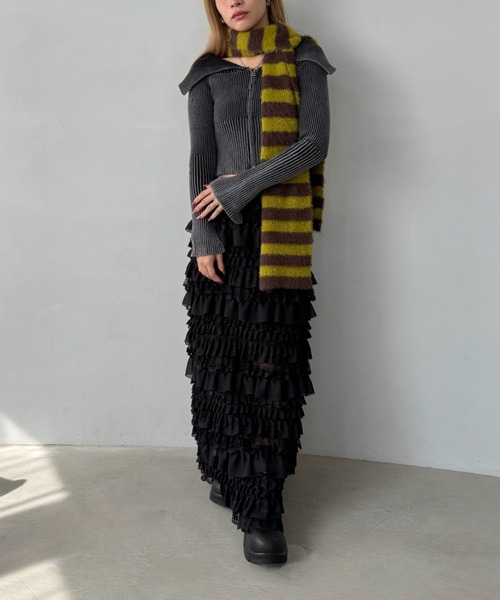 SANSeLF（サンセルフ）の「【SANSeLF】 オフショルダー ニットトップス ジップアップ スリットスリーブ sanw25a028（その他トップス・レディース・ブラウン/カーキ/ブラック・FREE）」の16枚目の写真