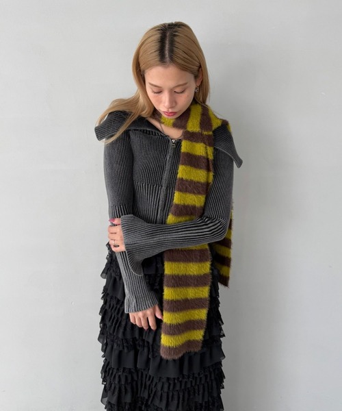 SANSeLF（サンセルフ）の「【SANSeLF】 オフショルダー ニットトップス ジップアップ スリットスリーブ sanw25a028（その他トップス・レディース・ブラウン/カーキ/ブラック・FREE）」の11枚目の写真