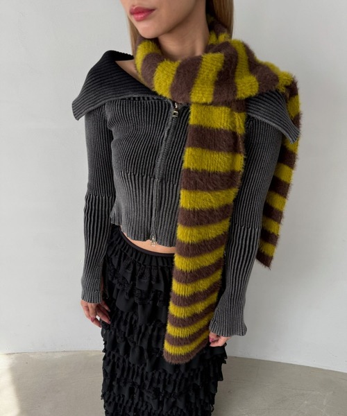 SANSeLF（サンセルフ）の「【SANSeLF】 オフショルダー ニットトップス ジップアップ スリットスリーブ sanw25a028（その他トップス・レディース・ブラウン/カーキ/ブラック・FREE）」の14枚目の写真