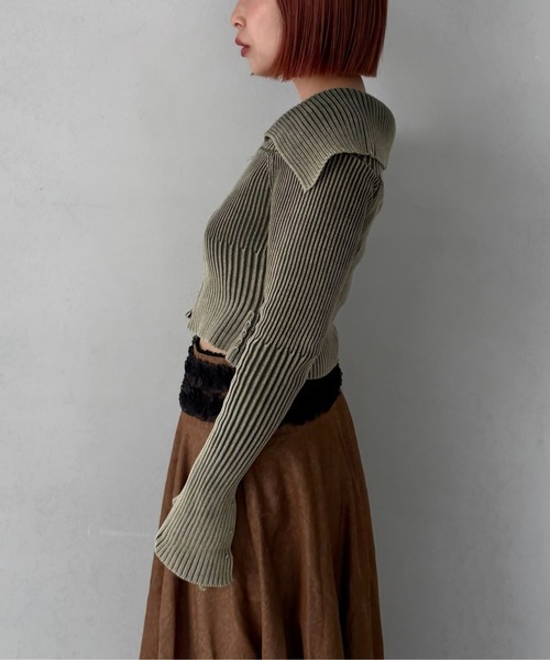 SANSeLF（サンセルフ）の「【SANSeLF】 オフショルダー ニットトップス ジップアップ スリットスリーブ sanw25a028（その他トップス・レディース・ブラウン/カーキ/ブラック・FREE）」の19枚目の写真