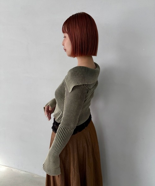 SANSeLF（サンセルフ）の「【SANSeLF】 オフショルダー ニットトップス ジップアップ スリットスリーブ sanw25a028（その他トップス・レディース・ブラウン/カーキ/ブラック・FREE）」の21枚目の写真