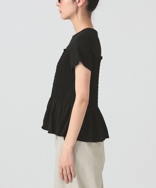 Ray BEAMS（レイビームス）の「シャーリング キリカエ Tシャツ（Tシャツ/カットソー・レディース・ホワイト/ブラック・ONE SIZE）」の11枚目の写真