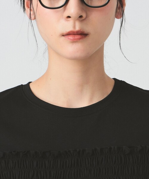 Ray BEAMS（レイビームス）の「シャーリング キリカエ Tシャツ（Tシャツ/カットソー・レディース・ホワイト/ブラック・ONE SIZE）」の13枚目の写真