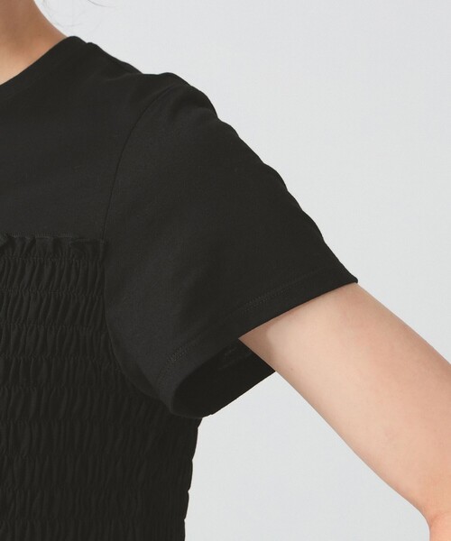 Ray BEAMS（レイビームス）の「シャーリング キリカエ Tシャツ（Tシャツ/カットソー・レディース・ホワイト/ブラック・ONE SIZE）」の14枚目の写真