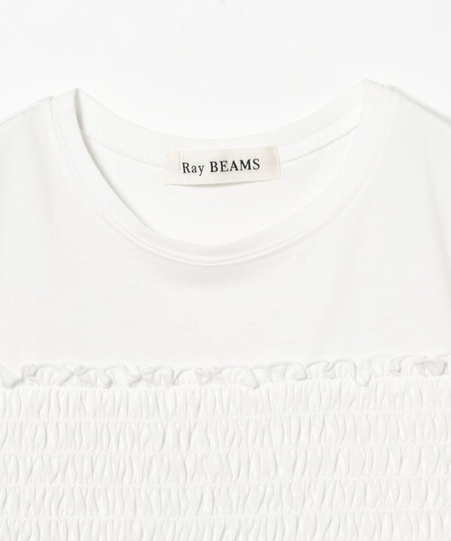 Ray BEAMS（レイビームス）の「シャーリング キリカエ Tシャツ（Tシャツ/カットソー・レディース・ホワイト/ブラック・ONE SIZE）」の17枚目の写真