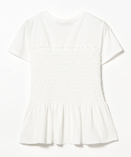 Ray BEAMS（レイビームス）の「シャーリング キリカエ Tシャツ（Tシャツ/カットソー・レディース・ホワイト/ブラック・ONE SIZE）」の19枚目の写真