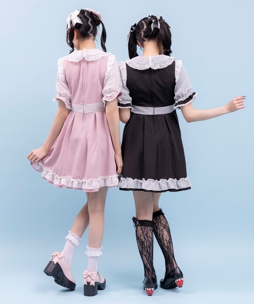 DearMyLove(ディアマイラブ)の「ハートドットスカーフワンピース(ワンピース・レディース・ベビーピンク/ブラック×ホワイト/ブルーグレー・MEDIUM/LARGE/LL/3L)」の5枚目の写真