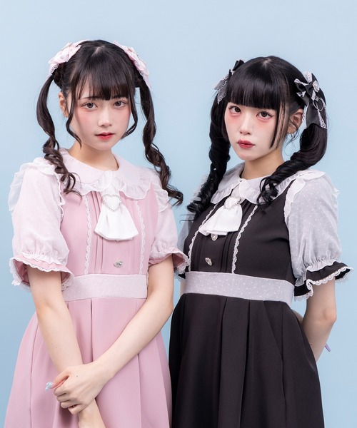 DearMyLove(ディアマイラブ)の「ハートドットスカーフワンピース(ワンピース・レディース・ベビーピンク/ブラック×ホワイト/ブルーグレー・MEDIUM/LARGE/LL/3L)」の7枚目の写真