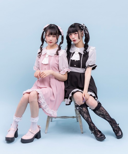 DearMyLove(ディアマイラブ)の「ハートドットスカーフワンピース(ワンピース・レディース・ベビーピンク/ブラック×ホワイト/ブルーグレー・MEDIUM/LARGE/LL/3L)」の8枚目の写真