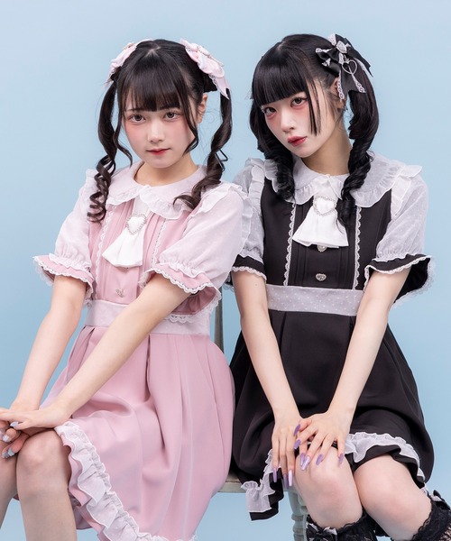 DearMyLove(ディアマイラブ)の「ハートドットスカーフワンピース(ワンピース・レディース・ベビーピンク/ブラック×ホワイト/ブルーグレー・MEDIUM/LARGE/LL/3L)」の9枚目の写真