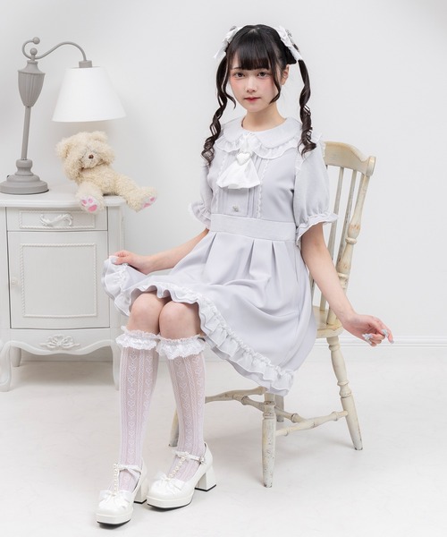 DearMyLove(ディアマイラブ)の「ハートドットスカーフワンピース(ワンピース・レディース・ベビーピンク/ブラック×ホワイト/ブルーグレー・MEDIUM/LARGE/LL/3L)」の16枚目の写真