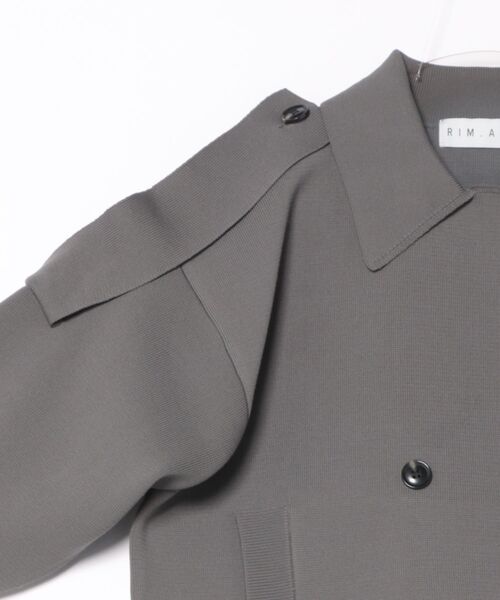 RIM.ARK（リムアーク）の「Riders knit CD ライダースニットカーディガン（カーディガン/ボレロ・レディース・ブラック/グレー・FREE）」の6枚目の写真