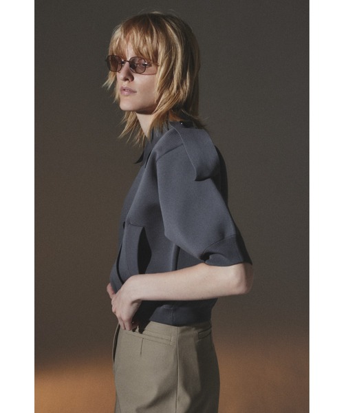 RIM.ARK（リムアーク）の「Riders knit CD ライダースニットカーディガン（カーディガン/ボレロ・レディース・ブラック/グレー・FREE）」の8枚目の写真