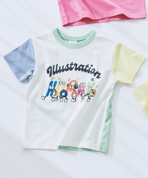 F.O.KIDS（エフオーキッズ）の「【ジュニア対応】カラバリグラフィック半袖Tシャツ（Tシャツ/カットソー・キッズ・オフホワイト/ネイビー/その他11/ピンク/ライム/ブラック/サックスブルー/グレー・160/150/130/140/80/90/100/110/120）」の8枚目の写真