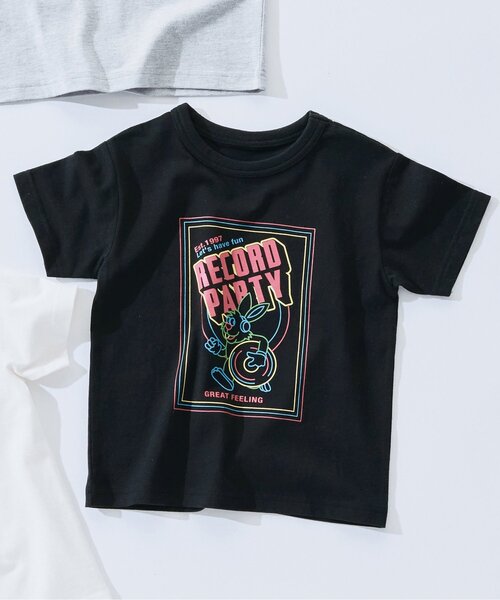 F.O.KIDS（エフオーキッズ）の「【ジュニア対応】カラバリグラフィック半袖Tシャツ（Tシャツ/カットソー・キッズ・オフホワイト/ネイビー/その他11/ピンク/ライム/ブラック/サックスブルー/グレー・160/150/130/140/80/90/100/110/120）」の2枚目の写真
