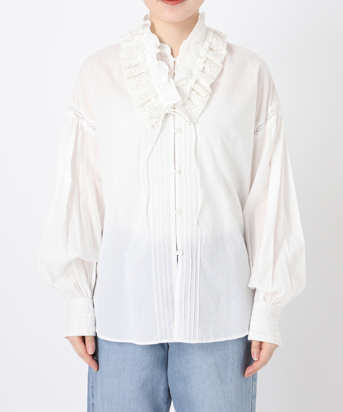 ブラウス シャツ IENA LA BOUCLE コットンボイルフリルカラーマルチWAYブラウス レディース セール】IENA LA BOUCLE コットンボイルフリルカラーマルチWAY
