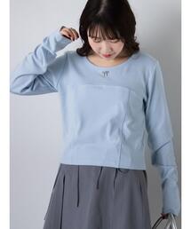 リボンチャーム付きカットソー