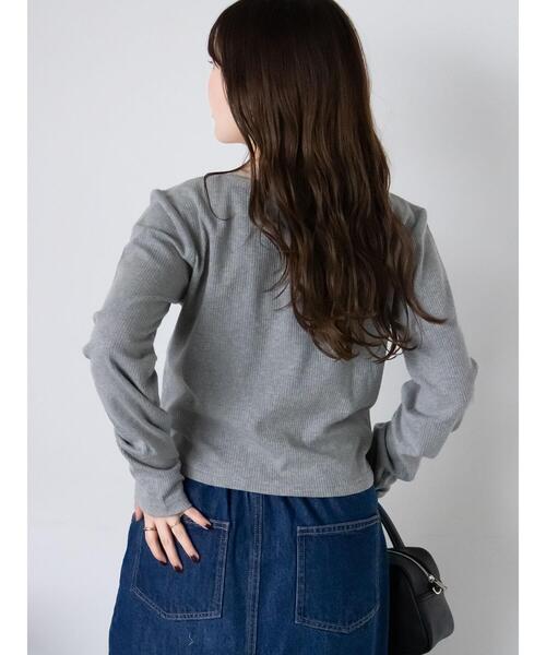 ehka sopo（エヘカソポ）の「リボンチャーム付きカットソー（Tシャツ/カットソー・レディース・ブラック/グレー/サックスブルー/キナリ・F）」の18枚目の写真