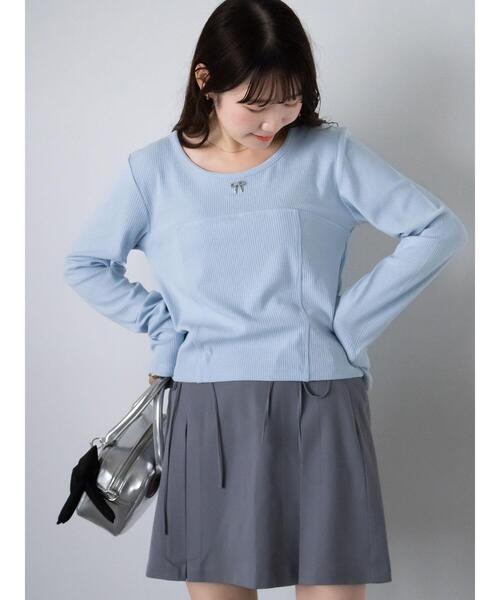 ehka sopo（エヘカソポ）の「リボンチャーム付きカットソー（Tシャツ/カットソー・レディース・ブラック/グレー/サックスブルー/キナリ・F）」の20枚目の写真