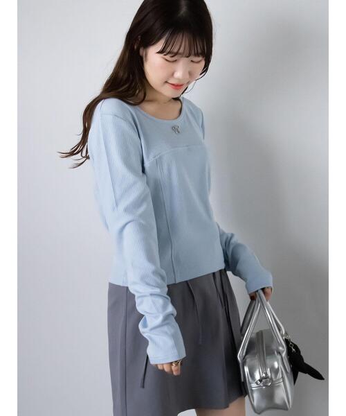 ehka sopo（エヘカソポ）の「リボンチャーム付きカットソー（Tシャツ/カットソー・レディース・ブラック/グレー/サックスブルー/キナリ・F）」の21枚目の写真