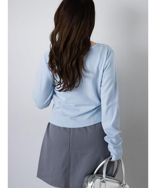 ehka sopo（エヘカソポ）の「リボンチャーム付きカットソー（Tシャツ/カットソー・レディース・ブラック/グレー/サックスブルー/キナリ・F）」の22枚目の写真