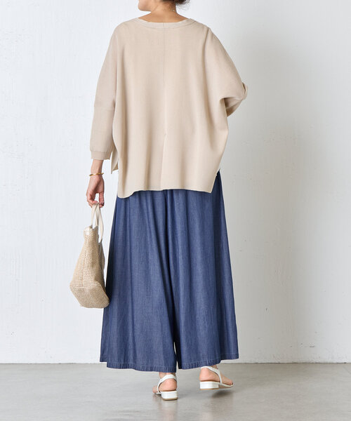 BEARDSLEY ウエストリブデニムバギー 定番・ロングセラー》ウエストリブデニムパンツ （その他パンツ