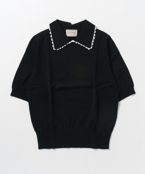 ブラック 襟付き 半袖ニット　UNITED ARROWS 黒 UNITED ARROWS（ユナイテッドアローズ） 半袖ニット FREE ネイビー