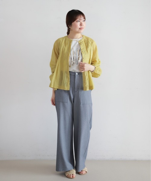 NOMBRE IMPAIR(ノンブルアンペール)の「TRシアサッカー ワイドフレアパンツ(その他パンツ・レディース・ブラック/ネイビー・SMALL/MEDIUM)」の11枚目の写真