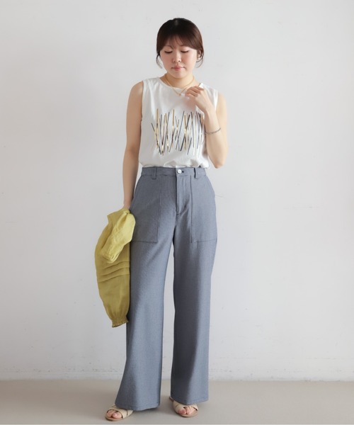treasure フレアパンツ　サイズM TRシアサッカー ワイドフレアパンツ | NOMBRE IMPAIR
