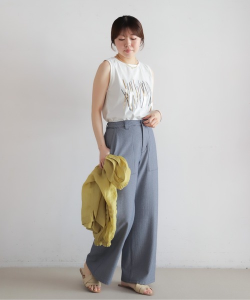 NOMBRE IMPAIR(ノンブルアンペール)の「TRシアサッカー ワイドフレアパンツ(その他パンツ・レディース・ブラック/ネイビー・SMALL/MEDIUM)」の15枚目の写真