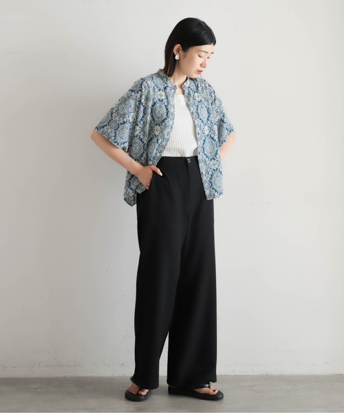 NOMBRE IMPAIR(ノンブルアンペール)の「TRシアサッカー ワイドフレアパンツ(その他パンツ・レディース・ブラック/ネイビー・SMALL/MEDIUM)」の6枚目の写真