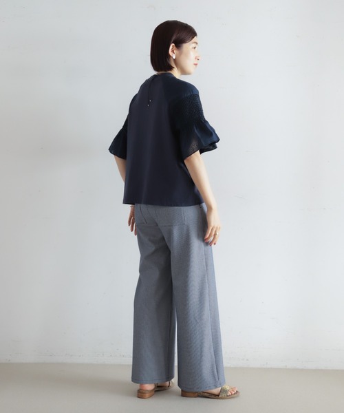 NOMBRE IMPAIR(ノンブルアンペール)の「TRシアサッカー ワイドフレアパンツ(その他パンツ・レディース・ブラック/ネイビー・SMALL/MEDIUM)」の18枚目の写真